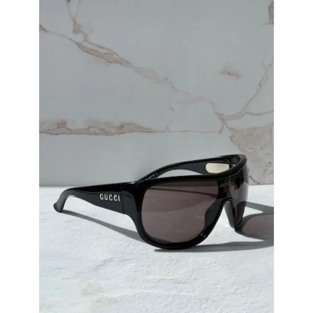 NEW Gucci GG2168S Black Logo Shield Mask Sunglasses $605